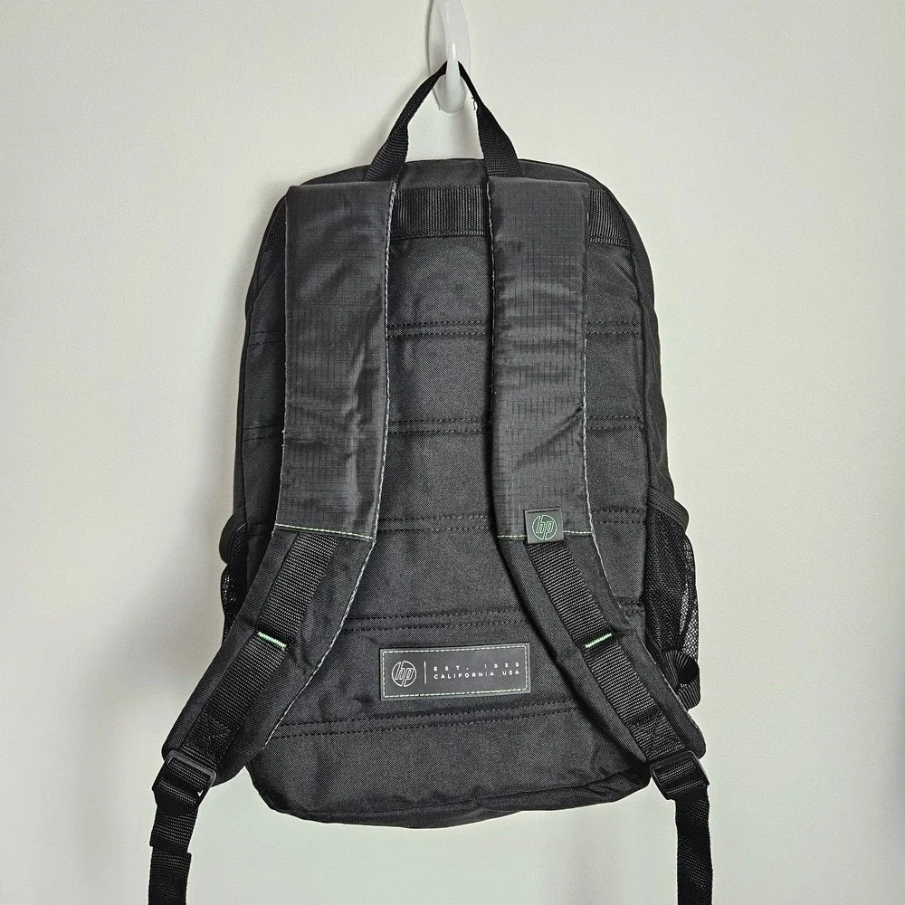 HP 15.6″ Active Backpack Black Mint Green Padded Straps Interiors‎ Dividers Zip